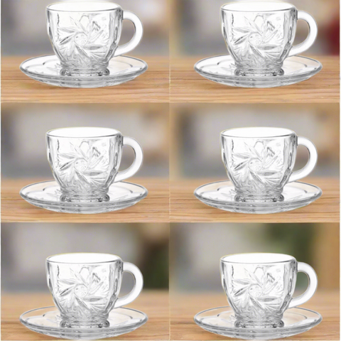 Set 6 cesti cafea ceai Kaveh Sunstar 190 ml sticla Eleganta si Rafinament pt Momente de Rasfat