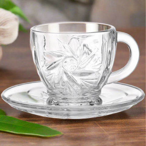 Set 6 cesti cafea ceai Kaveh Sunstar 190 ml sticla Eleganta si Rafinament pt Momente de Rasfat