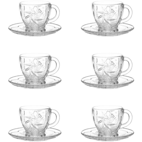 Set 6 cesti cafea ceai Kaveh Sunstar 190 ml sticla Eleganta si Rafinament pt Momente de Rasfat