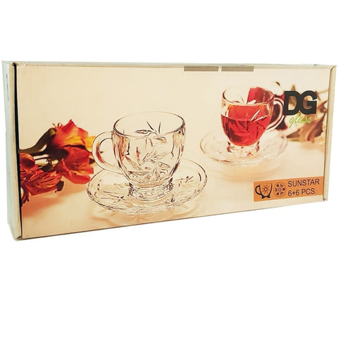 Set 6 cesti cafea ceai Kaveh Sunstar 190 ml sticla Eleganta si Rafinament pt Momente de Rasfat
