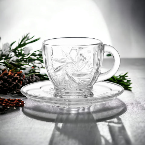 Set 6 cesti cafea ceai Kaveh Sunstar 190 ml sticla Eleganta si Rafinament pt Momente de Rasfat
