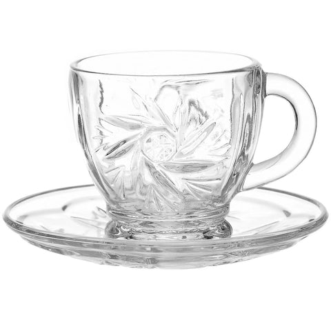 Set 6 cesti cafea ceai Kaveh Sunstar 190 ml sticla Eleganta si Rafinament pt Momente de Rasfat
