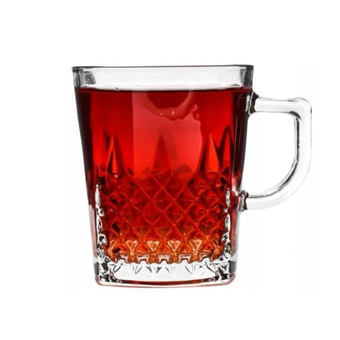 Set 6 Cesti Cafea sau Ceai sticla transparenta 260 ml Kaveh Express coffee capucino latte espresso