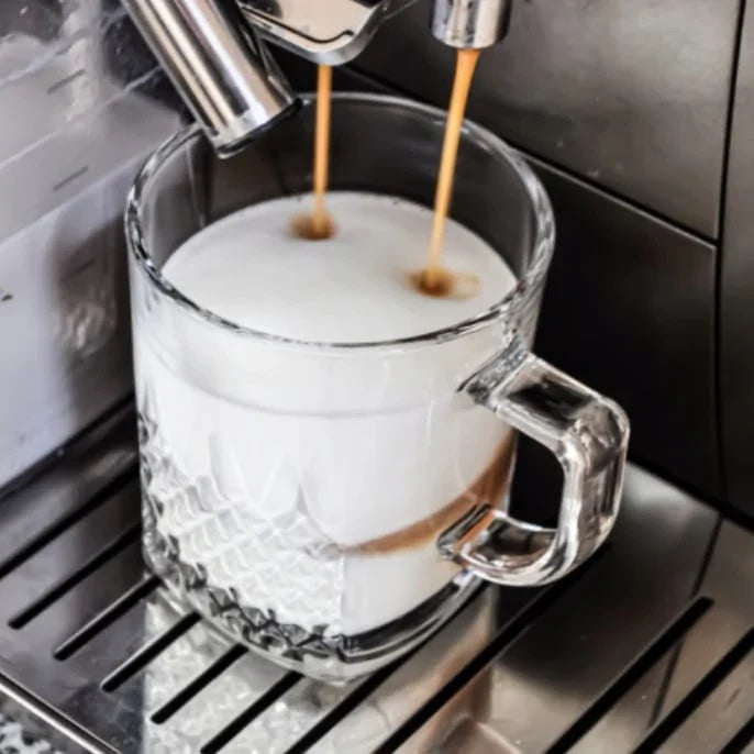 Set 6 Cesti Cafea sau Ceai sticla transparenta 260 ml Kaveh Express coffee capucino latte espresso