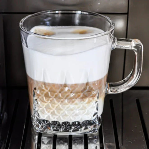 Set 6 Cesti Cafea sau Ceai sticla transparenta 260 ml Kaveh Express coffee capucino latte espresso