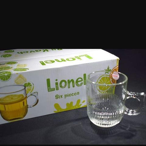 Set 6 Cesti Cafea Ceai sticla transparenta 270 ml Kaveh Lionel