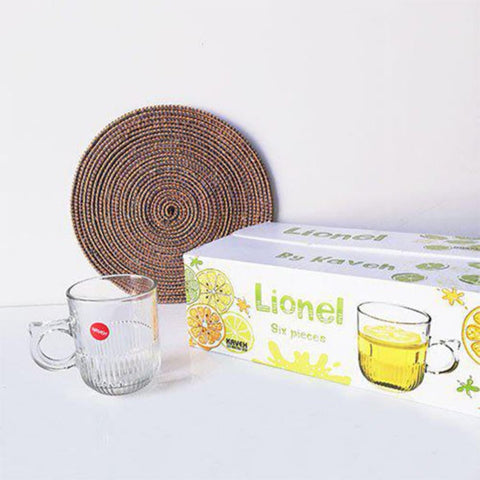 Set 6 Cesti Cafea Ceai sticla transparenta 270 ml Kaveh Lionel