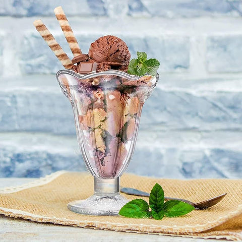 Set 6 cupe sticla 225 ml pentru salata fructe înghetata Chicago pt terasa si evenimente