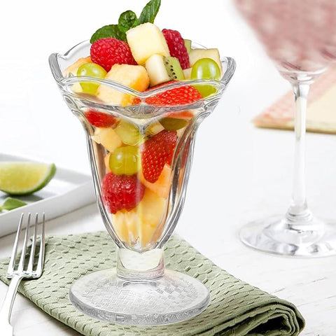Set 6 cupe sticla 225 ml pentru salata fructe înghetata Chicago pt terasa si evenimente