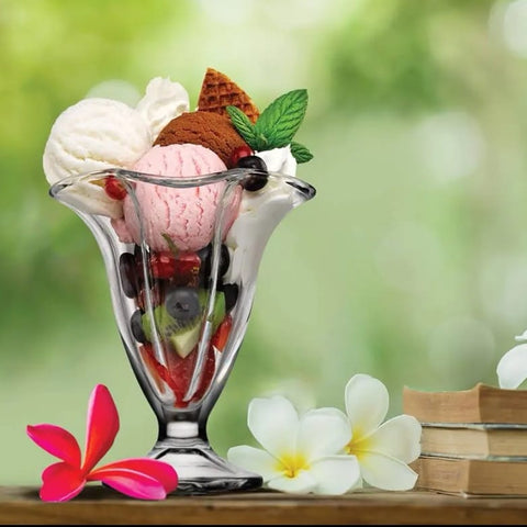 Set 6 cupe sticla 225 ml pentru salata fructe înghetata Chicago pt terasa si evenimente
