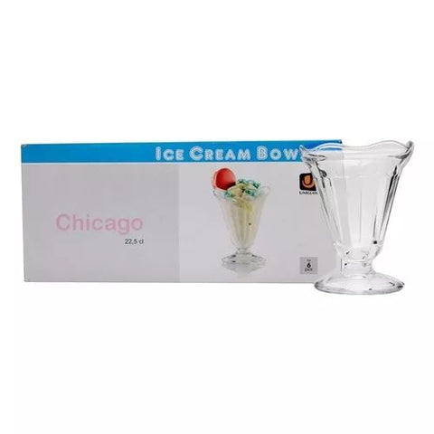 Set 6 cupe sticla 225 ml pentru salata fructe înghetata Chicago pt terasa si evenimente