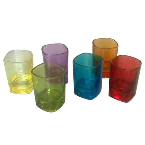 Set 6 pahare colorate sticla pentru shoturi 55 ml Terasa piscina evenimente