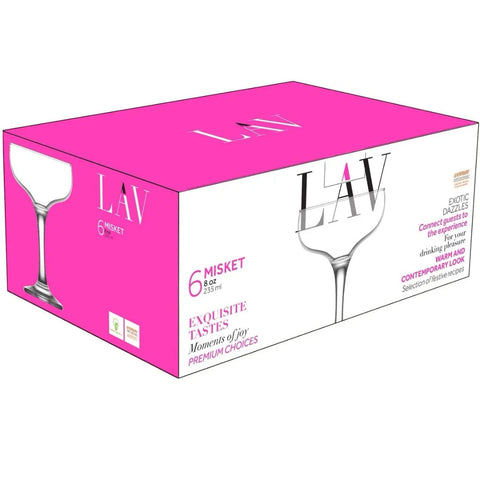 Set 6 pahare cocktail vin spumant desert LAV Misket 235 ml TERASA PISCINA EVENIMENTE CADOUL PERFECT