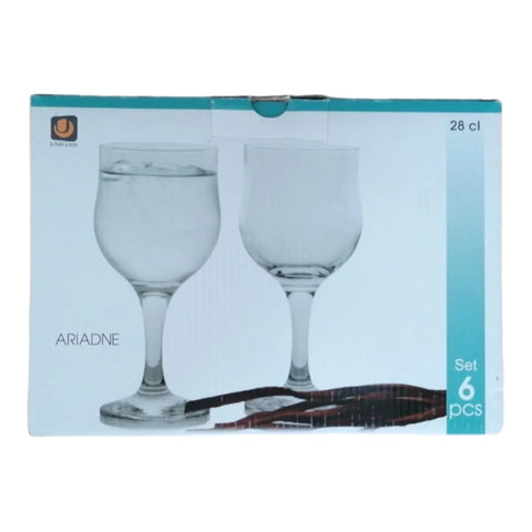 Set 6 Pahare apa vin cu picior  Ariadne 280 ml terasa piscina evenimente