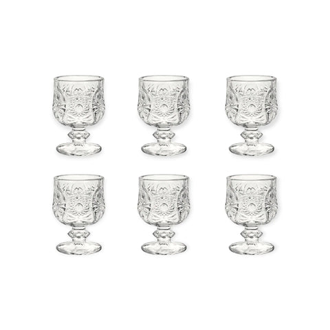 Set 6 pahare cu picior, 50 ml pentru tuica, sticla rezistenta