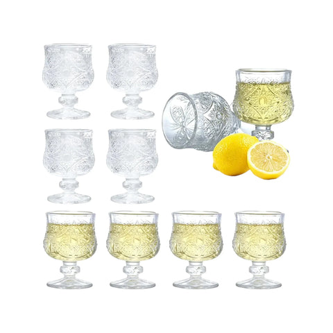 Set 6 pahare cu picior, 50 ml pentru tuica, sticla rezistenta