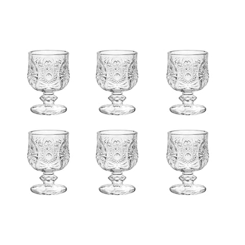 Set 6 pahare cu picior, 50 ml pentru tuica, sticla rezistenta