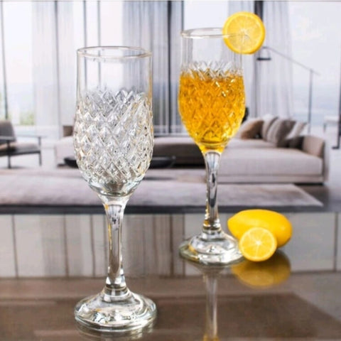 Set 6 pahare sticla 200 ml cu Decantor pentru bauturi 1,2 litri setul de 6 pahare din sticla pentru șampanie vin 200 ml petreceri in curte pe terasa Cadoul perfect