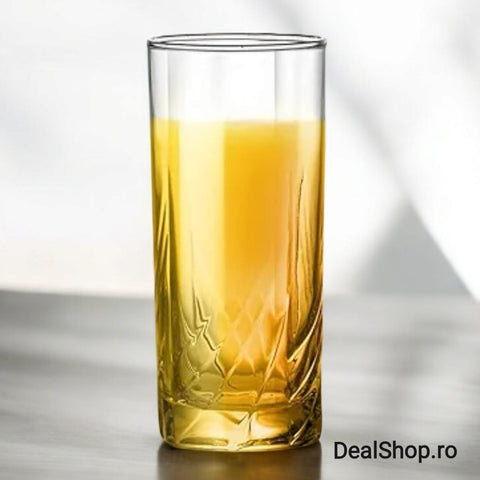 Set 6 pahare din Sticla, 265 ml, Anthea PT SUC APA VIN BERE IDEALE PT TERASA PISCINA EVENIMENTE
