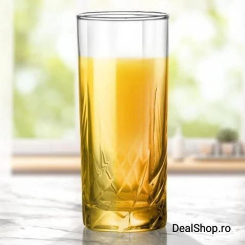 Set 6 pahare din Sticla, 265 ml, Anthea PT SUC APA VIN BERE IDEALE PT TERASA PISCINA EVENIMENTE