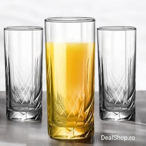 Set 6 pahare din Sticla, 265 ml, Anthea PT SUC APA VIN BERE IDEALE PT TERASA PISCINA EVENIMENTE