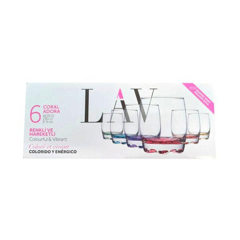 Set 6 pahare sticla color 290 ml Ideale pt terasa evenimente CADOUL PERFECT