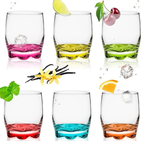 Set 6 pahare sticla color 290 ml Ideale pt terasa evenimente CADOUL PERFECT