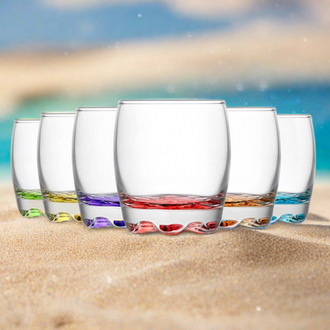 Set 6 pahare sticla color 290 ml Ideale pt terasa evenimente CADOUL PERFECT