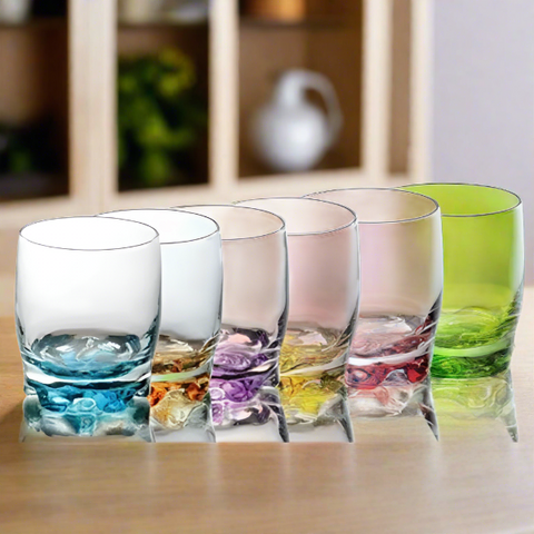 Set 6 pahare sticla color 290 ml Ideale pt terasa evenimente CADOUL PERFECT