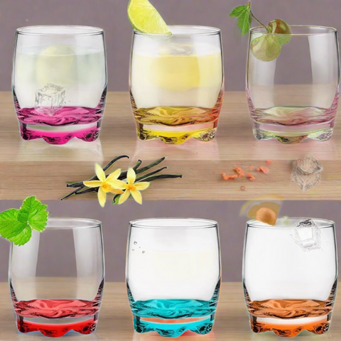 Set 6 pahare sticla color 290 ml Ideale pt terasa evenimente CADOUL PERFECT