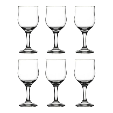 Set 6 pahare din sticla pentru vin, Pasabahce Tulipe 240 ml terasa piscina evenimente