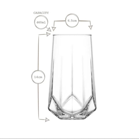 Set 6 pahare înalte apa vin bere suc Valeria LAV sticlă de 460 ml TERASA EVENIMENTE CADOUL PERFECT