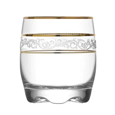 Set 6 pahare aurii suc apa tarie vin 290 ml Lav Adora Gold Lux evenimente