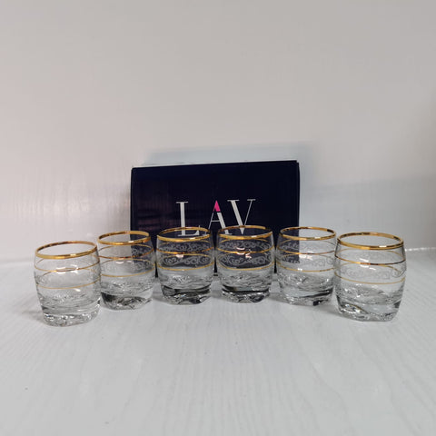 Set 6 pahare 80 ml tuica tarie Lav Adora Gold