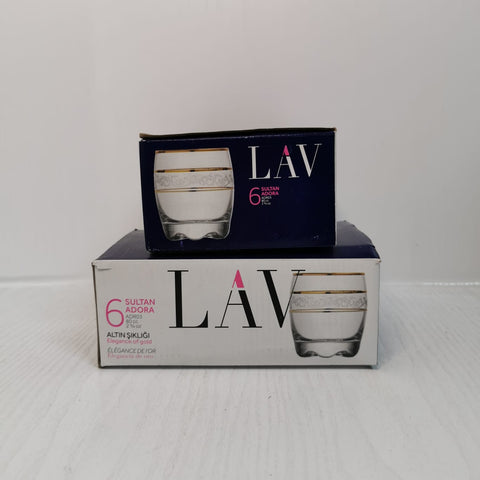 Set 6 pahare 80 ml tuica tarie Lav Adora Gold