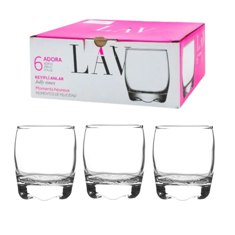 Set 6 pahare Whisky Vodcă Brandy Apă Suc Lav Adora 290 ml evenimente