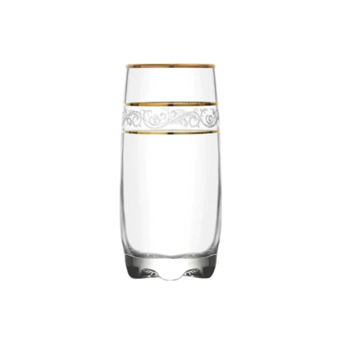 Set 6 pahare vin apa suc sticla Lav Adora Gold long drink 390 ml evenimente