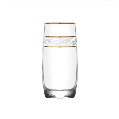 Set 6 pahare vin apa suc sticla Lav Adora Gold long drink 390 ml evenimente