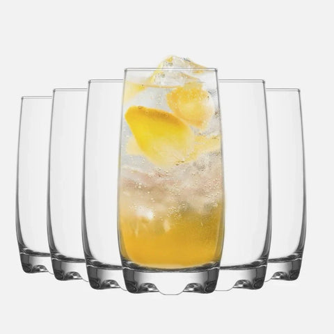 Set 6 pahare pentru apa suc vin bere Lav Adora 390 ml sticla transparenta