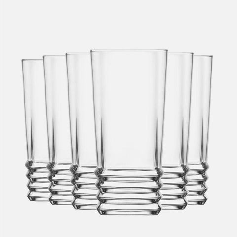 Set 6 pahare Apa Suc bere vin sticla Lav Elegan 335 ml terasa piscina evenimente
