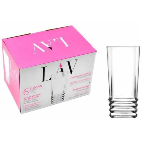 Set 6 pahare Apa Suc bere vin sticla Lav Elegan 335 ml terasa piscina evenimente