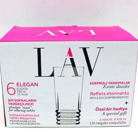 Set 6 pahare Apa Suc bere vin sticla Lav Elegan 335 ml terasa piscina evenimente