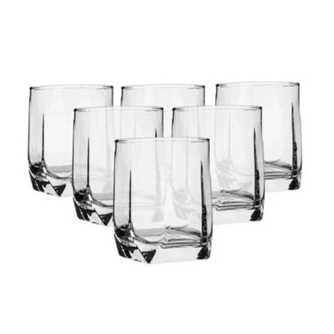 Set 6 pahare sticla whisky vodca brandy coniac suc apa Lav Tuana 320 ml terasa piscina evenimente