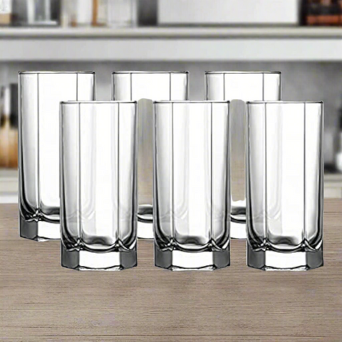 Set 6 Pahare din Sticla pentru Apa Suc Bere și Vin 440 ml Tango Long terasa evenimente