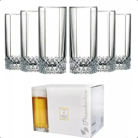 Set 6 pahare apa suc vin bere sticla Pasabahce Valse 440 ml