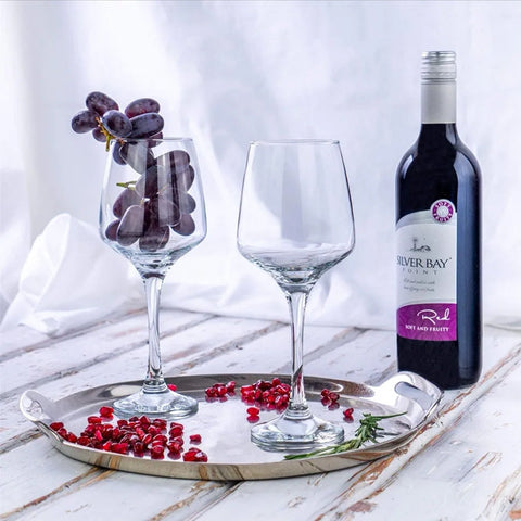 Set 6 pahare sticla pt vin apă cu picior Set pahare vin 380 ml KING
