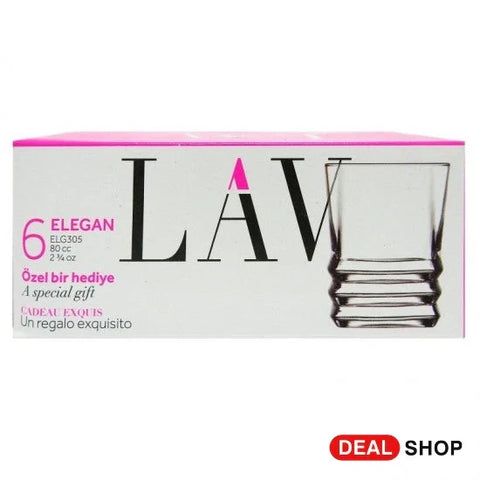 Set 6 pahare sticla pentru tuica lichior Lav Elegan 80 ml terasa evenimente