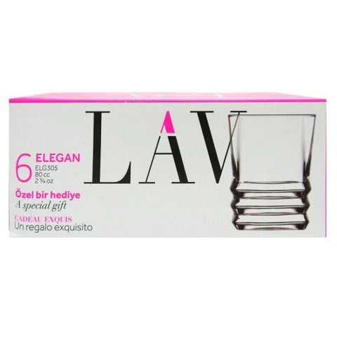 Set 6 pahare sticla pentru tuica lichior Lav Elegan 80 ml terasa evenimente