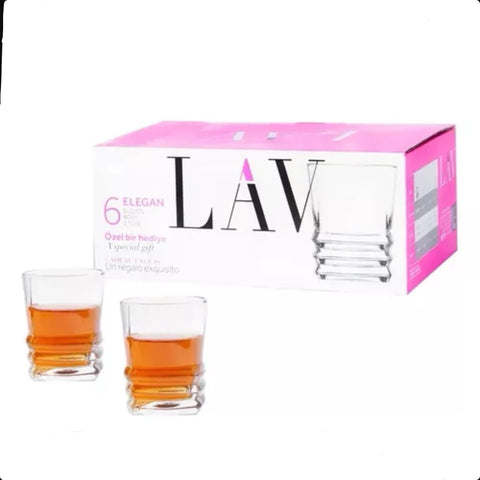 Set 6 pahare sticla pentru tuica lichior Lav Elegan 80 ml terasa evenimente