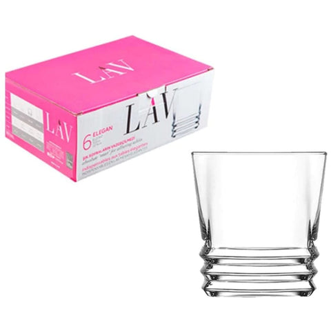 Set 6 pahare sticla LAV Elegan 315 ml Whisky Vodka Brandy tarie evenimente CADOUL PERFECT